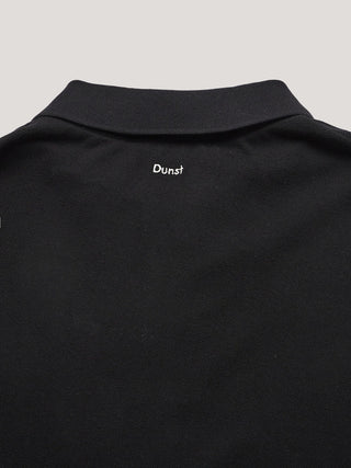 UNISEX LEATHER LOGO POLO SHIRT BLACK