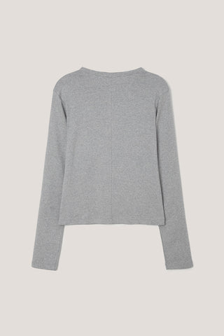 UNISEX HENLEY-NECK T-SHIRT MELANGE GREY
