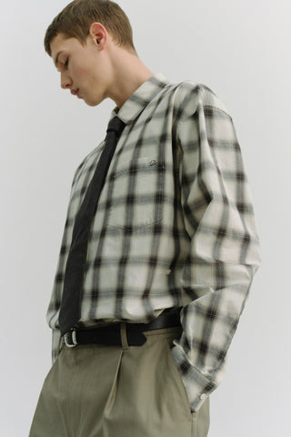 UNISEX 2-WAY OVERSIZED CHECKED SHIRT BLACK OMBRE CHECK