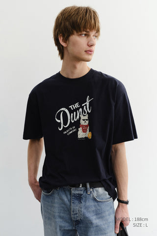 UNISEX DRAWING PUPPY T-SHIRT FRENCH NAVY