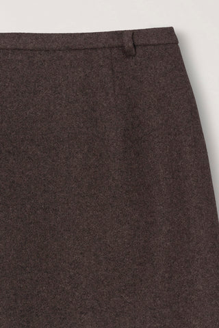 WOOL MINI SKIRT DEEP BROWN