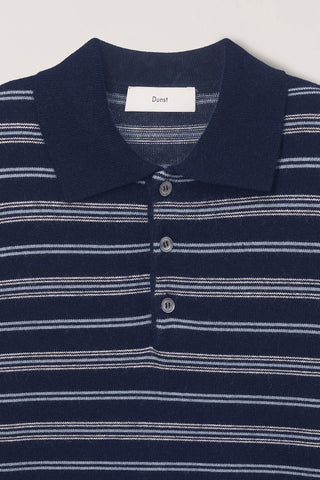 UNISEX COLLARED STRIPED SWEATER NAVY