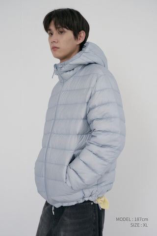 UNISEX LIGHT GOOSE DOWN JACKET GREYISH BLUE