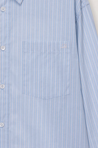 UNISEX INFORMAL SHIRT SOFT BLUE GREY STRIPE