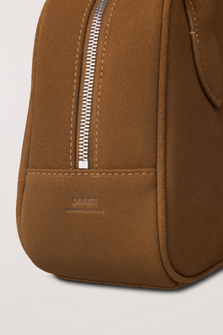 SUEDE BOSTON TOTE BAG CAMEL
