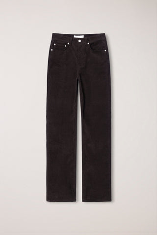 ESSENTIAL STRAIGHT CORDUROY JEANS DEEP BROWN