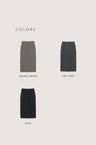 H-LINE LONG SKIRT MELANGE BROWN