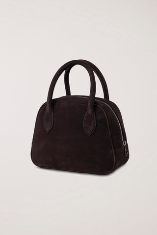 SUEDE BOSTON TOTE BAG DEEP BROWN