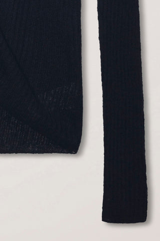 2-WAY SHIRRING KNIT TOP BLACK