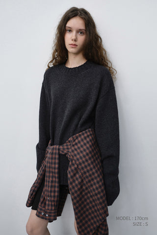 UNISEX CHECKED FLANNEL SHIRT BRICK