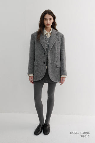 WOOL MINI SKIRT MELANGE GREY
