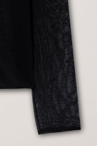 SUMMER ESSENTIAL CREWNECK CARDIGAN BLACK