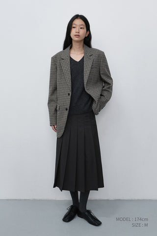 UNISEX CLASSIC 2 BUTTON WOOL BLAZER BEIGE CHECK