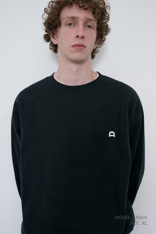 UNISEX DUNST LOGO CREASE SWEATSHIRT BLACK
