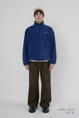 UNISEX ZIP-UP FLEECE SWEATSHIRT BLUE NAVY