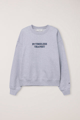 UNISEX SLOGAN SWEATSHIRT MID MELANGE GREY