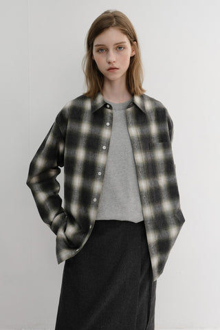 UNISEX WINTER FLANNEL CHECKED SHIRT OLIVE GREEN