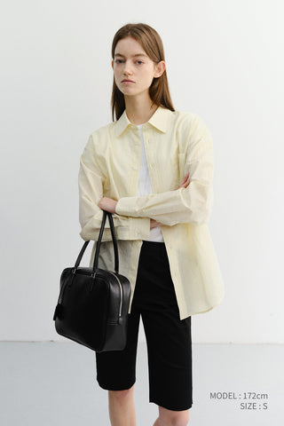 UNISEX SUMMER BREEZE STRIPED OVERSHIRT BUTTER