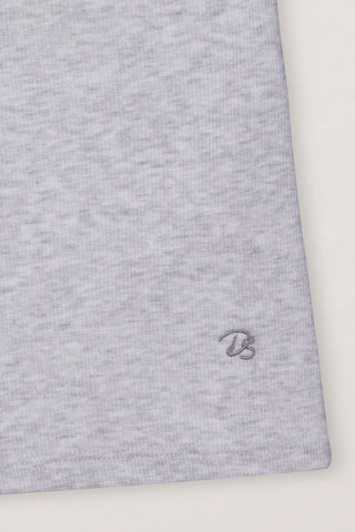 CLASSIC SCOOP NECK TOP LIGHT MELANGE GREY