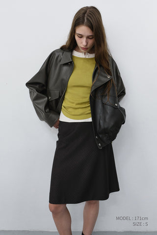BIAS MIDI STRIPED SKIRT BLACK STRIPE