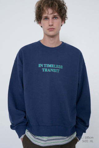 UNISEX SLOGAN SWEATSHIRT NAVY