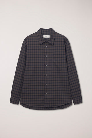 UNISEX CHECKED FLANNEL SHIRT KHAKI
