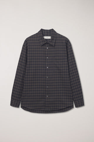 UNISEX CHECKED FLANNEL SHIRT KHAKI