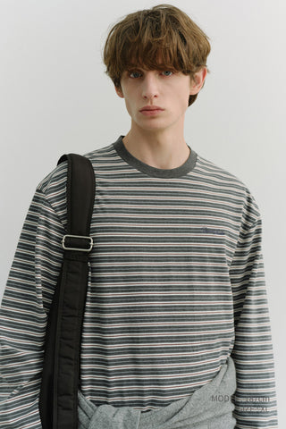 UNISEX STRIPED T-SHIRT GREY STRIPE