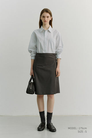 UNISEX OVERSIZED STRIPED SHIRT MISTY BLUE STRIPE