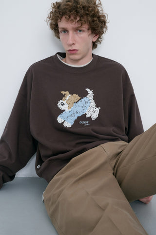 UNISEX PUPPY SWEATSHIRT BROWN