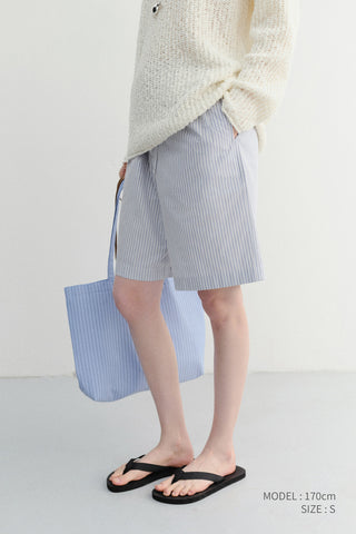 UNISEX PAJAMA BERMUDA SHORTS BLUE STRIPE