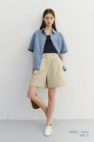 UNISEX LINEN DENIM SHIRT LIGHT BLUE