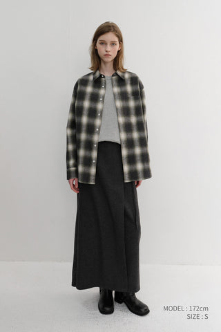 UNISEX WINTER FLANNEL CHECKED SHIRT OLIVE GREEN