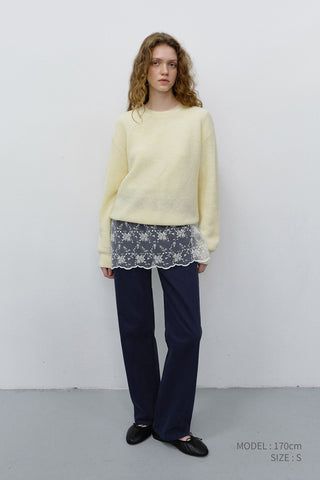 UNISEX HAIRLY SWEATER LEMON BUTTER