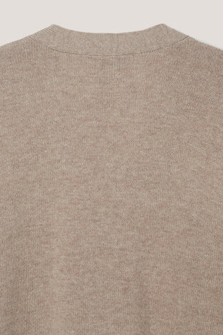 UNISEX BOYFRIEND KNIT CARDIGAN OATMEAL BEIGE