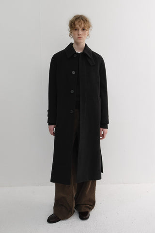 UNISEX BELTED CASHMERE MAC COAT BLACK
