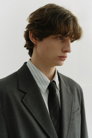 STRIPED TIE BLACK