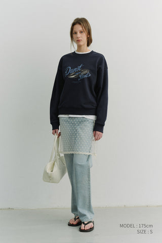 UNISEX VINYL SWEATSHIRT FRENCH NAVY