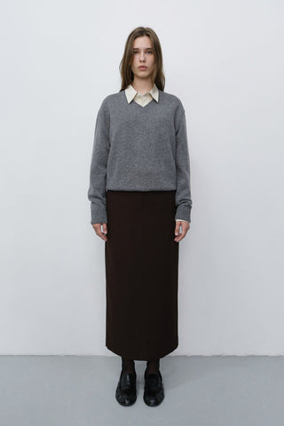 H-LINE LONG SKIRT BROWN