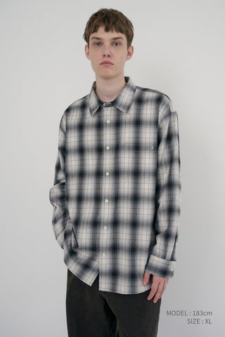UNISEX WINTER FLANNEL CHECKED SHIRT BLACK