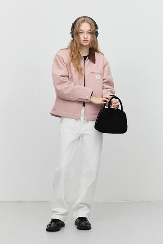 SUEDE BOSTON TOTE BAG BLACK
