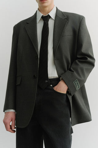 STRIPED TIE BLACK