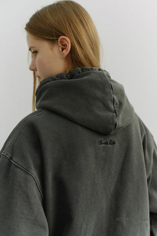 UNISEX GARMENT DYED HOODIE BLACK