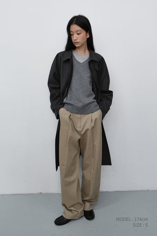 UNISEX CASHMERE V-NECK SWEATER MELANGE GREY