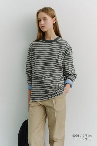 UNISEX STRIPED T-SHIRT GREY STRIPE