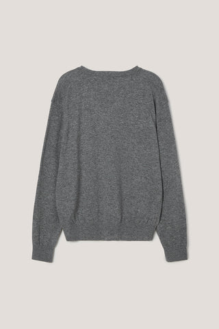 UNISEX SOFT V-NECK SWEATER MELANGE GREY
