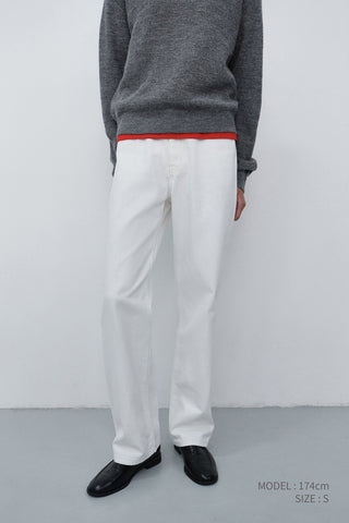 ESSENTIAL STRAIGHT FULL LENGTH JEANS OFF WHITE