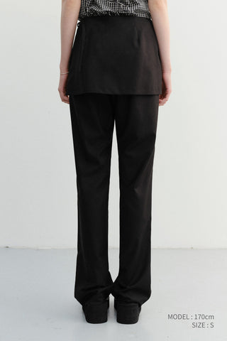 SKIRT LAYERED SLIM PANTS BLACK