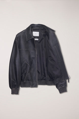 UNISEX REFINED LEATHER BLOUSON BLACK