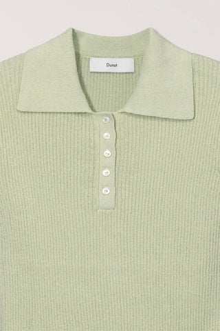 BUTTONED SLIM POLO KNIT MINT